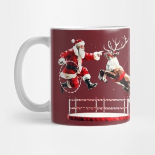 Christmas Santa and  Reindeer Mug